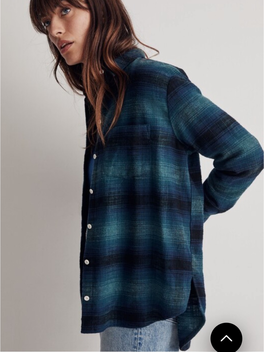 NWT Madewell Slub Flannel Oversized Ex-Boyfriend Shirt in Plaid Small - Picture 3 of 8